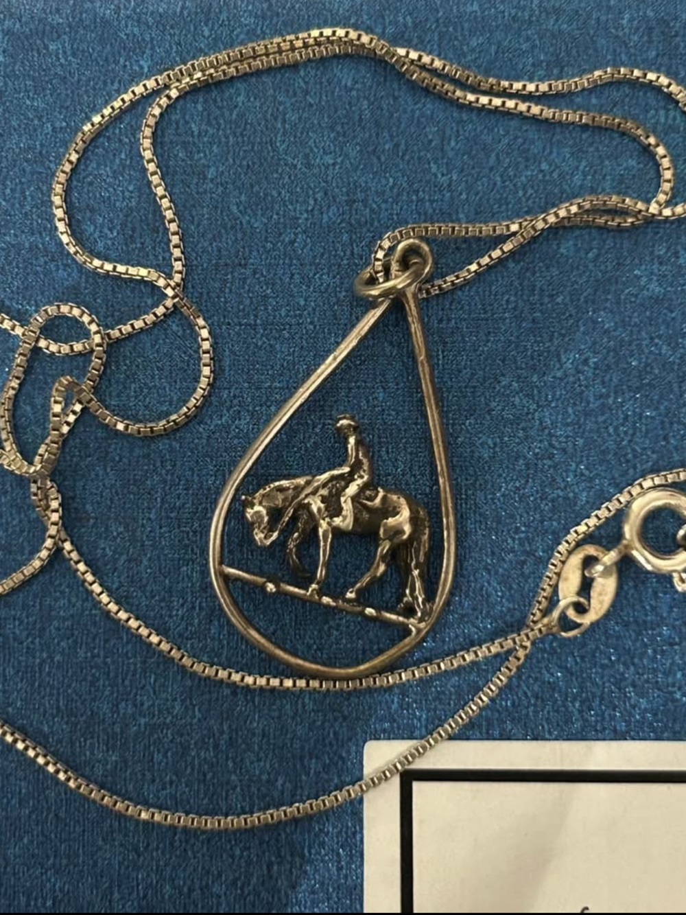 Western cowgirl Sterling silver  horse necklace